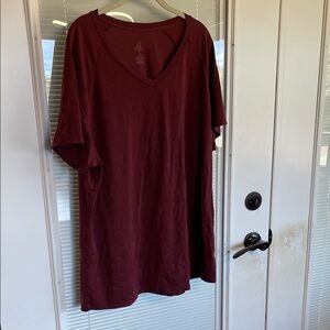 MIA Deep Red V-Neck Top